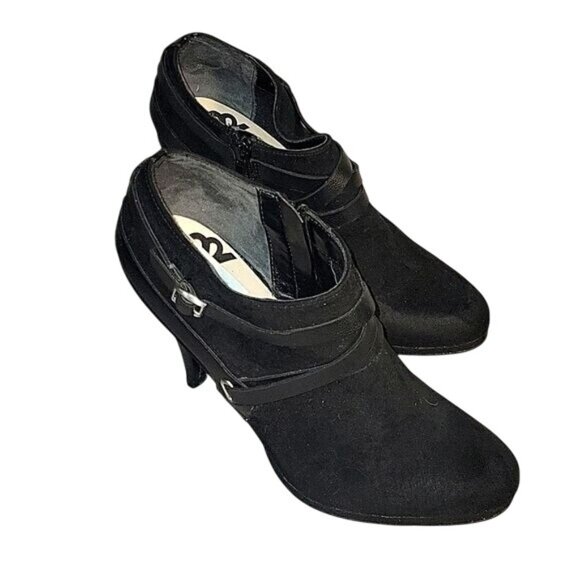 FERGILICIOUS chrissy Black High Heel Ankle Boots With Straps‎ & Buckle Detail 7 - Picture 1 of 9